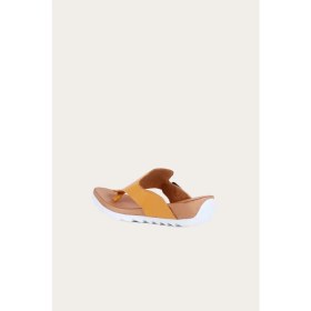 Resim Bueno Shoes Sarı Deri Kadın Düz Terlik 