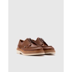 Resim İLVİ Clemente Hakiki Floter Deri Erkek Taba Oxford Ayakkabı 