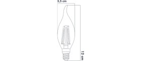 Resim Uzm Light Horoz LED Ampul Kıvrık Rustik 6W 3000KL 700LM E14 ( Flament-Flame ) 