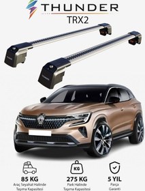 Resim Renault Austral 2022-sonrası Trx2 Thunder Carrier Kilitli Ara Atkı Taşıyıcı Tavan Barı Siyah 
