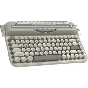 Resim Coverzone Retro Daktilo Klavye Bluetooth & 2.4G, Standlı, Yuvarlak Tuşlu, Ergonomik, Sessiz AJAZZ AF84 