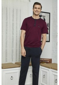 Resim Kly 7618 Erkek Midi Yaka 3'Lü Pijama Takımı 