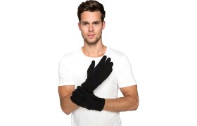 Resim Thermoform Polar Eldiven Nefes Alabilen Kumaşla Outdoor Kullanım İçin Siyah Renk 