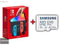 Resim Nintendo Switch Oled 64 GB YD + SSD | Kırmızı - Mavi 