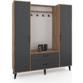 Resim Malta Portmanto - Atlas Çam - Antrasit 