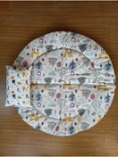Resim Handmade Hardal Çift Taraflı Ayı Ve Tilkili 100cm Oyun Matı, Çok Amaçlı Oyun Matı 