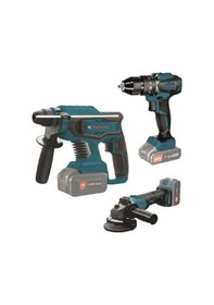 Resim Catpower 4130 Kömürsüz Akülü Matkap Kırıcı Taşlama 3 Lü Set 