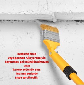 Resim Badem10 Kıvrılabilir Sap Takılabilir Boya Fırçası Robotik Kestirme Boyama Fırçası 180° Derece İç Dış Cephe 