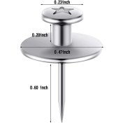 Resim Dadata 60 Pack Gümüş Çift Başlı Resim Asma Çiviler Resim Tırnakları Duvar Asma Için Çakalar Asmak Için Duvar Pimleri (Yurt Dışından) 