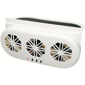 Resim Xuweiwei Beyaz Kompakt Güneş Enerjili Araba Isıtma Fanı Usb Arayüzü Kokuları Dumanları Ve Hava Kirliliğini Temizler Genel Araçlar İçin 