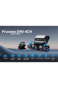 Resim AREY TEKNOLOJİ PRUVEEO D90-4CH FHD WI-FI GPS + 128GB SD KART KAME 