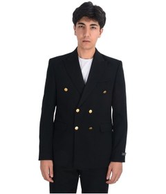 Resim Cengiz İnler Kruvaze Metal Düğme Slim Fit Lycra Erkek Ceket 001 