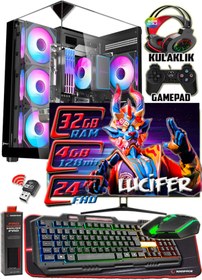 Resim WARBOX LUCİFER 24" Monitör i5 4570s 32gb Ram 256gb Ssd 250gb Hdd R7 240-4gb E.kartı Gaming Takım Bilgisayar 
