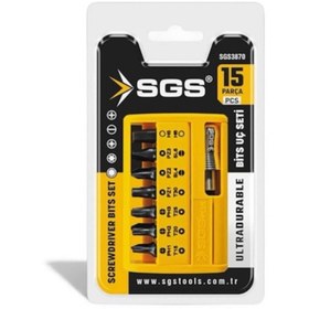 Resim Nalbur Bakkal SGS3870 BİTS UÇ VE HIZLI ADAPTÖR SETİ 15 PARÇA Sand-Pro Series 