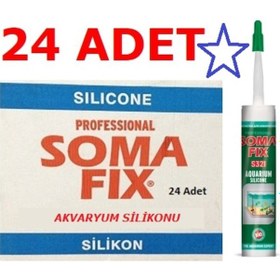 Resim 24 Adet 320 Gr Somafix Akvaryum Silikonu Şeffaf 1 Koli Şeffaf 