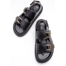 Resim Luvishoes Hermosa Siyah Kadın Sandalet Siyah 