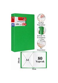 Resim Sunum Dosyası 100 Lü 1 Paket Poşet Dosyalı Katalog Dosyası 100 Poşetli Kendinden Dosya Plastik Kapaklı Yeşil 