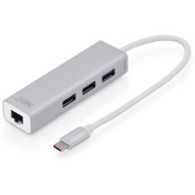 Resim Assmann Digitus Usb 3.0 Hub &amp; Usb 3.0 Gigabit Ethernet Adaptörü, 1 X 10/100/1000 Rj45 Dişi Yuva, 1 X Usb 