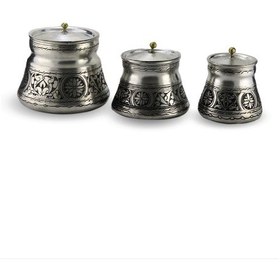 Resim 3 Boy Kalaylı Kapaklı Eskitme Bakır Baharatlık Bakır 