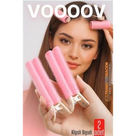 Resim Skygo 2'li Klipsli Saç Bigudisi Isısız Doğal Bukle Bigudisi Dipten Hacim ve Perçem Şekillendirme İçin 