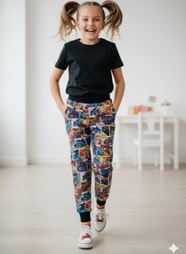 Resim ESPİNA Beli Ve Paçası Lastikli Baskılı Örme Çocuk Unisex Eşofman Altı Jogger 