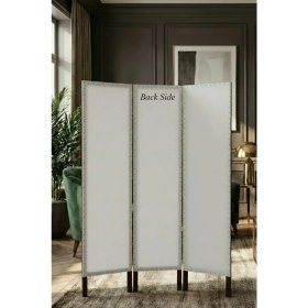 Resim Artavessa Premium Ahşap Çerçeveli 3 Kanatlı Kanvas Paravan - Modern Desenli Seperatör - 138X170 cm 