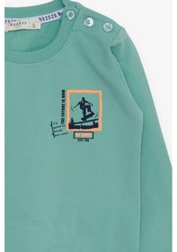 Resim Breeze Erkek Bebek Sweatshirt Kaykaycı Baskılı 9 Ay-3 Yaş, Mint Yeşili 3 Yaş Mint Yeşili 
