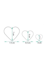 Resim 3b Trend 3'lü Metal Kurabiye Kalıbı, Paslanmaz Kurabiye Kalıbı, Hamur Şekillendirici Kalıp Metal 