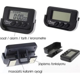 Resim Dijital Mini Masa Araba Saati Kronometre 