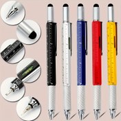 Resim 5 Paket 6'lı Çok Fonksiyonlu Metal Cep Geniüs Kalemler - Düzey, Tornavida, Stilüs, Cetvel - Orta Nokta, Hızlı Kuruyan, Mobil Bakım ve Yaratıcı Görevler için Özel 