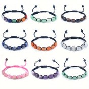 Resim Boho Vintage Tarzı Doğal Taşlı Kolye Bileklik, Hasır Halat Bileklik, Günlük ve Banket Aksesuarı, Tüm Mevsimler, Çoklu Renkler 