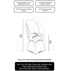 Resim Canisa Bika Serisi 1 Adet Siyah Mutfak Sandalyesi Beyaz Gürgen Ayaklı 1. Sınıf Babyface Kumaş Sandalye Siyah Ayakları Beyaz 