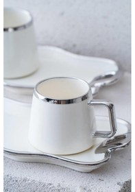Resim Acar Wisper Silver 2 Kişilik Kahve Fincan Takımı Kaı-07645 Gümüş-gri 