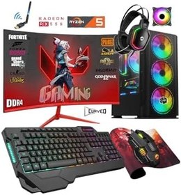Resim Zeiron Zgx25 Ryzen 5 3600 32Gb 3200Mhz Ram 512Gb Ssd Rx550 Gddr5 23.8" Curved Oyuncu Masaüstü Bilgisayar 