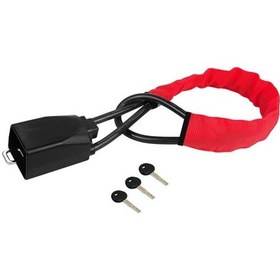 Resim Direksiyon Kilidi, Evrensel Emniyet Kemeri Kilidi Hırsızlık Önleyici Kilitleme Cihazı 3 Anahtarlı Araba Suv Van Golf Arabası Kamyon Kırmızı 