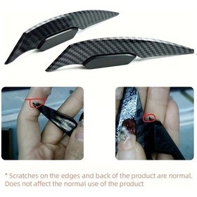 Resim Dream011 Küçük Siyah 1 Çift Karbon Fiber Motosiklet Kanatçıkları, Aerodinamik Spoiler Ve Rüzgarlık Aksesuarı 