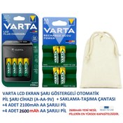 Resim Varta Lcd Plug+ Plus Şarj Cihazı + 4x2100 Mah Aa Şarjlı Kalem Pil+4x2600mah Aa Pil+saklama Çantası 