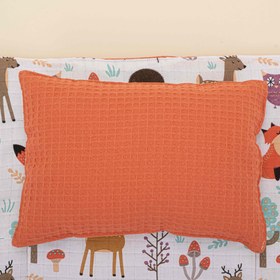 Resim Alt Açma Matı ve Yastık - Çift Taraflı - Turuncu Petek - Orman 