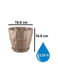 Resim Omnipazar So-krt4 Dekoratif Kristal Saksı Takımı 3.25 Litre No 4 Mocha 