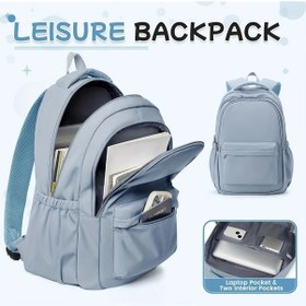 Resim Meridiangoods Mavi Kadın Üniversite Lise Ortaokul Kızları İçin Büyük Kapasiteli Çok Yönlü Sırt Çantası Erkekler İçin De Uygun Mavi 