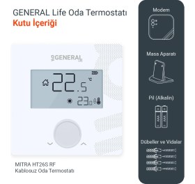 Resim General Mitra HT26S Rf Kablosuz Oda Termostatı 