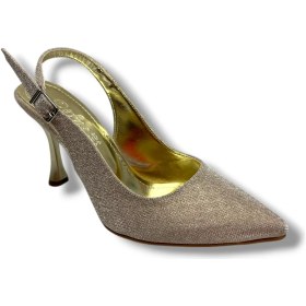 Resim Defne 181-26 Simli Arkası Açık Ince Topuk Kadın Stiletto 
