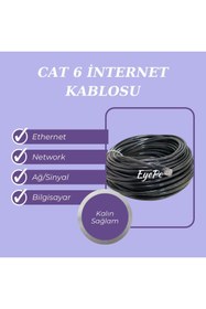 Resim EYE PC 90 Metre Iç Dış Ortam Cat 6 Kablo Internet Modem Pc Arası Uçları Takılı 