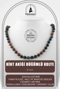 Resim OSMANLI DOĞAL TAŞ Hint Akiği 8 Mm Düğümlü Doğal Taş Kolye 
