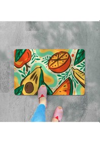 Resim Dijital Baskılı Kapı Önü Paspas Ev İçi Ve Dışı İçin Banyo Lavabo Balkon Mutfak İçin Ve Yıkanabilir Turuncu 