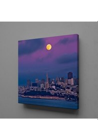 Resim Ay Deniz Uyumu Kanvas Tablo 200x200cm 