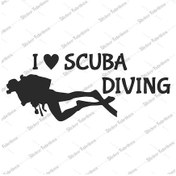 Resim I Love Scuba Diving Dalış Dalgıç Sticker 00895 