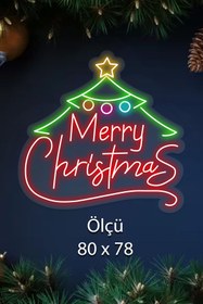 Resim Masal Merry Christmas Neon yılbaşı ağacı 