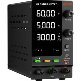 Resim Smartgift 0-60V/5A Ayarlanabilir Dc Güç Kaynağı Voltaj Regülatörü Şarj Fonksiyonlu Model (Siyah) 