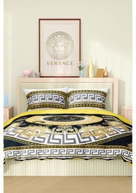 Resim Marka Nevresim Takımı Çift Kişilik Pamuklu Saten Kumaş 6 Parça 3d Dijital Baskı Duvet Cover Set Model No:91 Renkli 